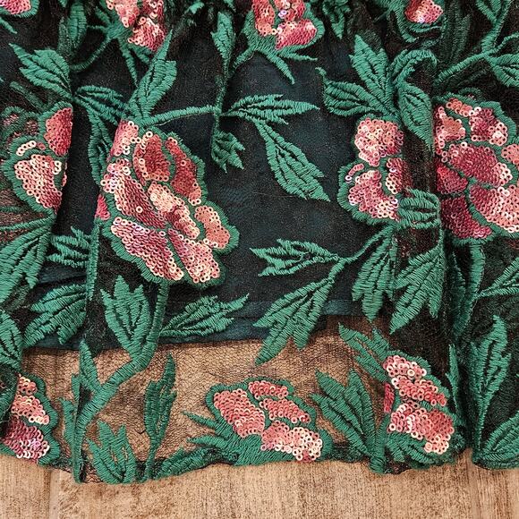 Belle Badgley Mischka Dress Size 8 Denya Floral Sequin Embroidered Lace NEW - Picture 10 of 15